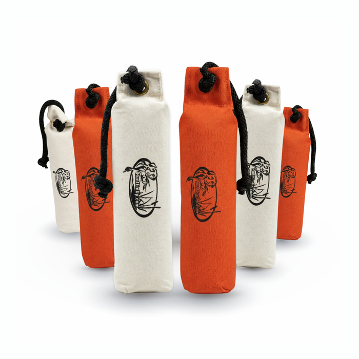 huntemup orange and white 6pack canvas bumpers
