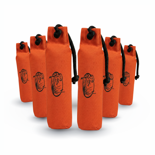 huntemup orange canvas 6pack dog training bumpers. 