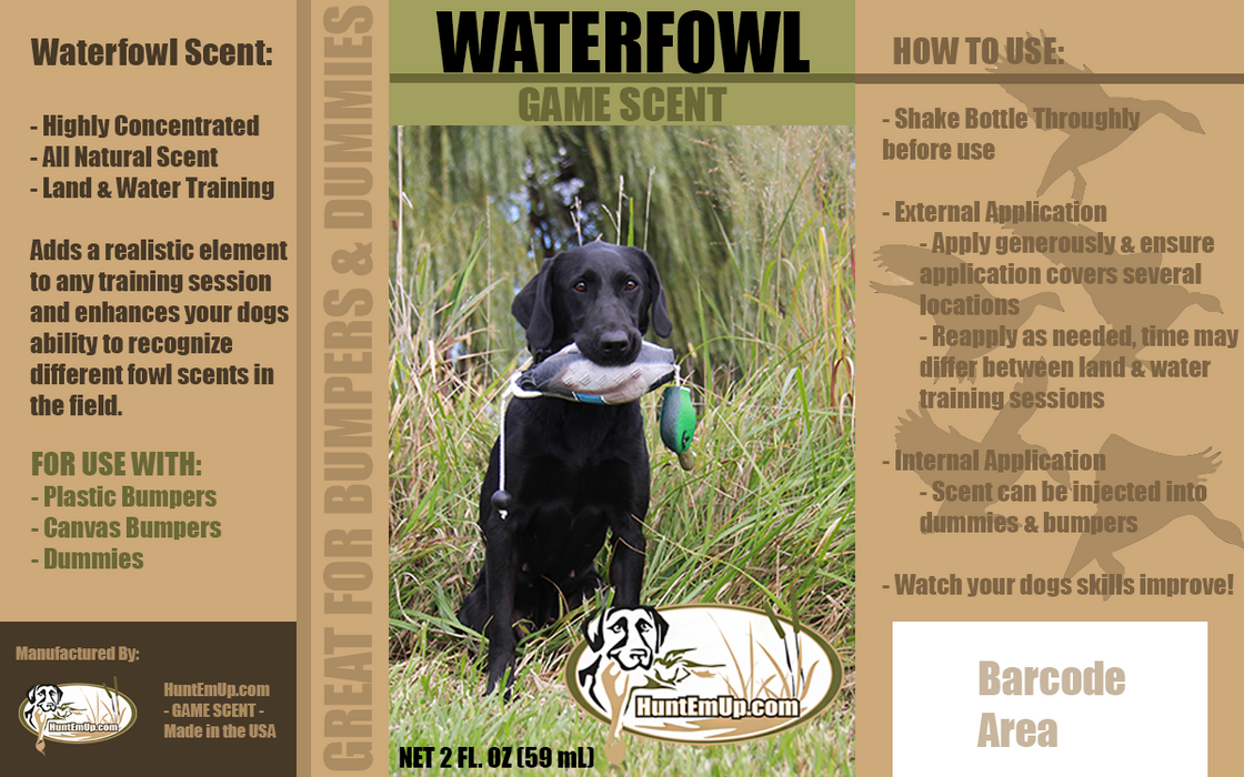HEU waterfowl game scent for duck dog training