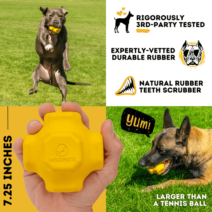 WOOFBITE Juke Ball™| Heavy Duty Dog Ball for Aggressive Chewers