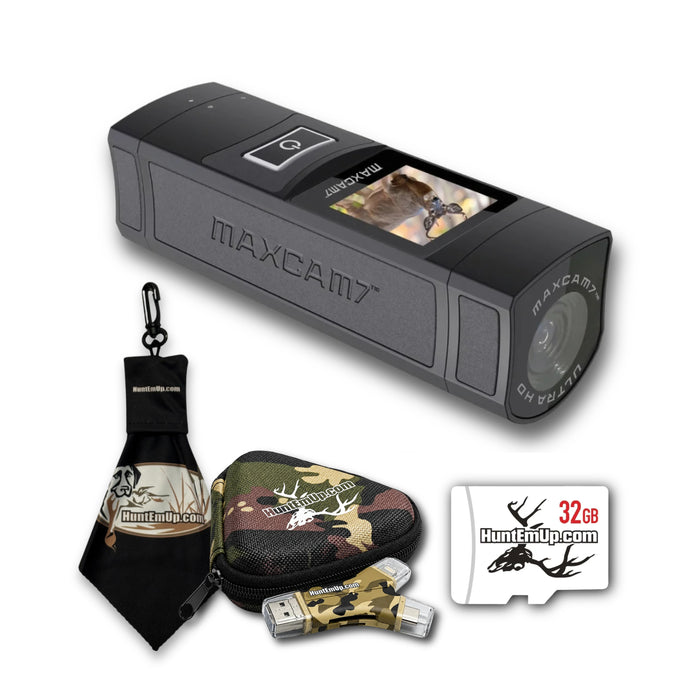 Maxcam7 4K POV Camera Bundle with HuntEmUp Accessories