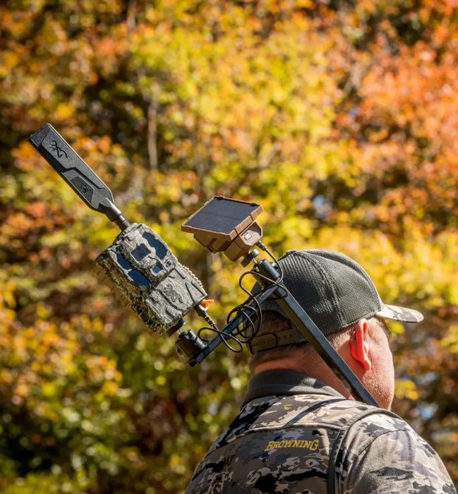Browning Defender Pro Scout Max AI Trail Camera Bundle with Micro Solar Panel, HuntEmUp Universal Mount, 32GB SD Card & Card Reader
