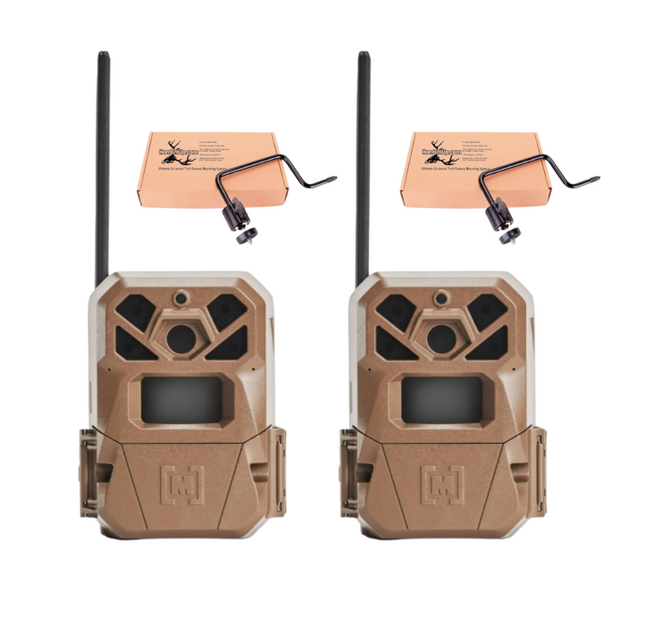 Moultrie EDGE 2 Trail Camera 2-Pack Bundle with 2 HuntEmUp Universal Mounts