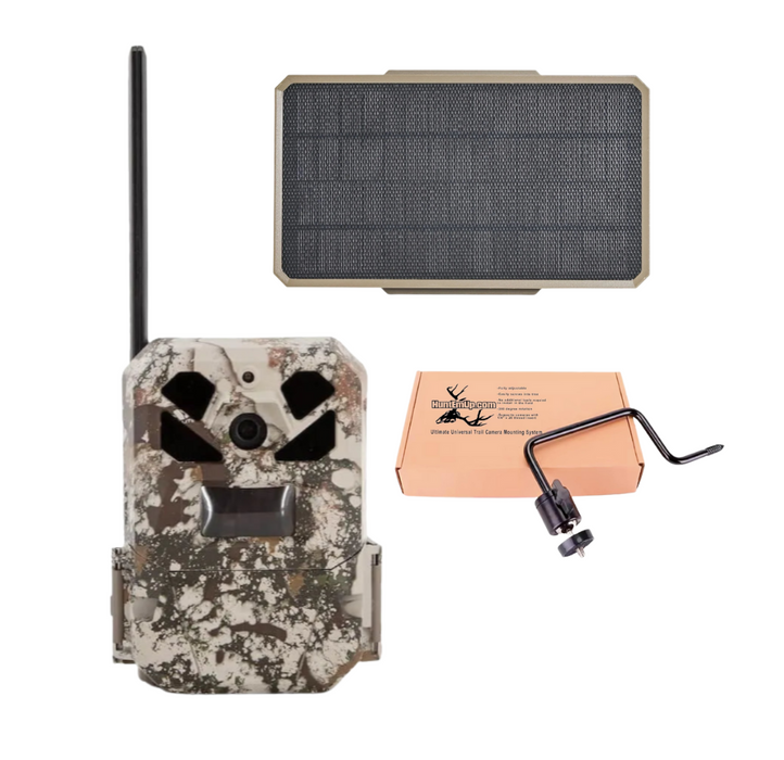 Moultrie EDGE 2 PRO Trail Camera Bundle with Solar Power Pack & Universal Mount for Advanced Game Monitoring