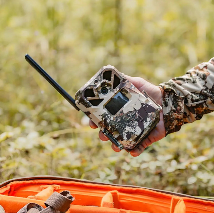 Moultrie EDGE 2 PRO Cellular Trail Camera 2-Pack with 2pc Solar Power Panels & 2pc HuntEmUp Mounts – No-Glow Cams with On-Demand Control & Unlimited Solar Power