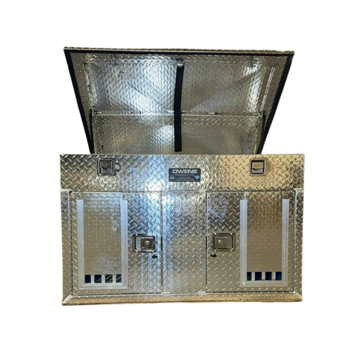 owens dog box 55079 hunter series double compartment with top storage