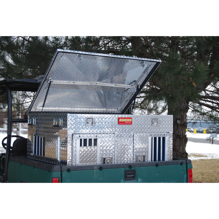 owens 55079 in back of vehicle. open top compartment with extra storage