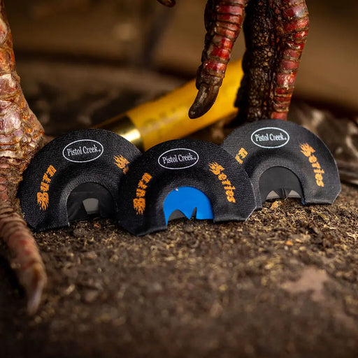 pistol creek diaphragm turkey mouth calls  burn series 3pack hand crafted