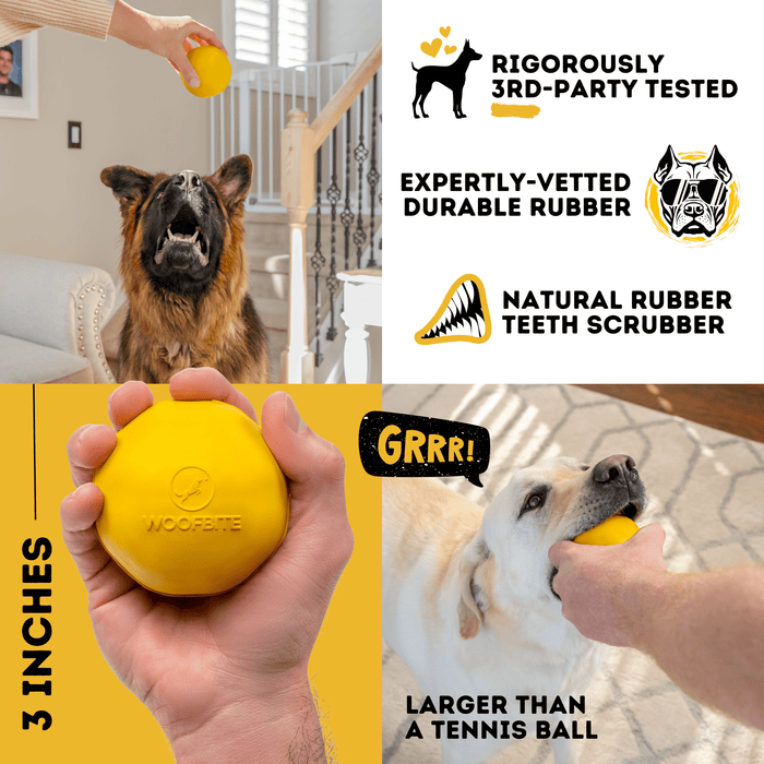 WOOFBITE Brute Ball™ | Heavy Duty Dog Ball for Aggressive Chewers