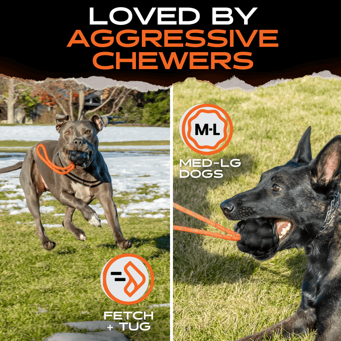 Monster K9 Rumble Rope Ball | Heavy Duty Rope Dog Toy for Aggressive Chewers