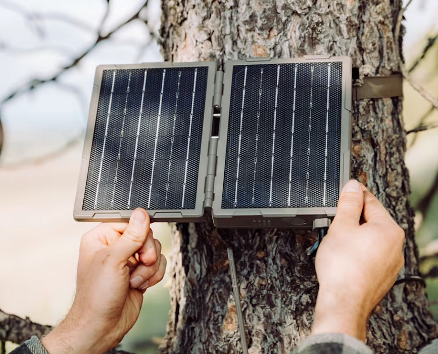 Tactacam Reveal PRO 3.0 Trail Camera with Folding Solar Panel, HEU 32GB SD Card, Reader with Case & Cleaning Cloth – HuntEmUp Solar Bundle