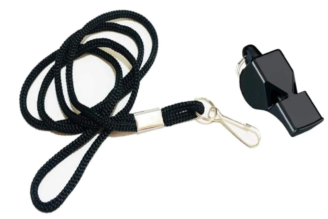 HuntEmUp Ultimate Dog Training Whistle for Sport, Hunting, Duck, and Bird Dogs with Black Lanyard, Pealess to Prevent Freezing, Heavy-Duty Plastic - Black