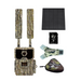Camouflage hunting camera with accessories on a white background