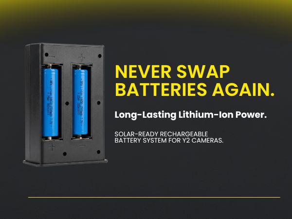 solar ready rechargeable battery system for Y2 trail cameras
