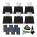 6-pack yellowstone a.i. solar power bundle with lithium rechargeable battery and huntemup high speed card reader, protective case, and microfiber lens cloth