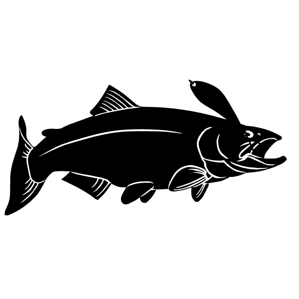 Salmon Fishing Decal - Salmon Fishing Sticker - 2210 | Medium | Chrome