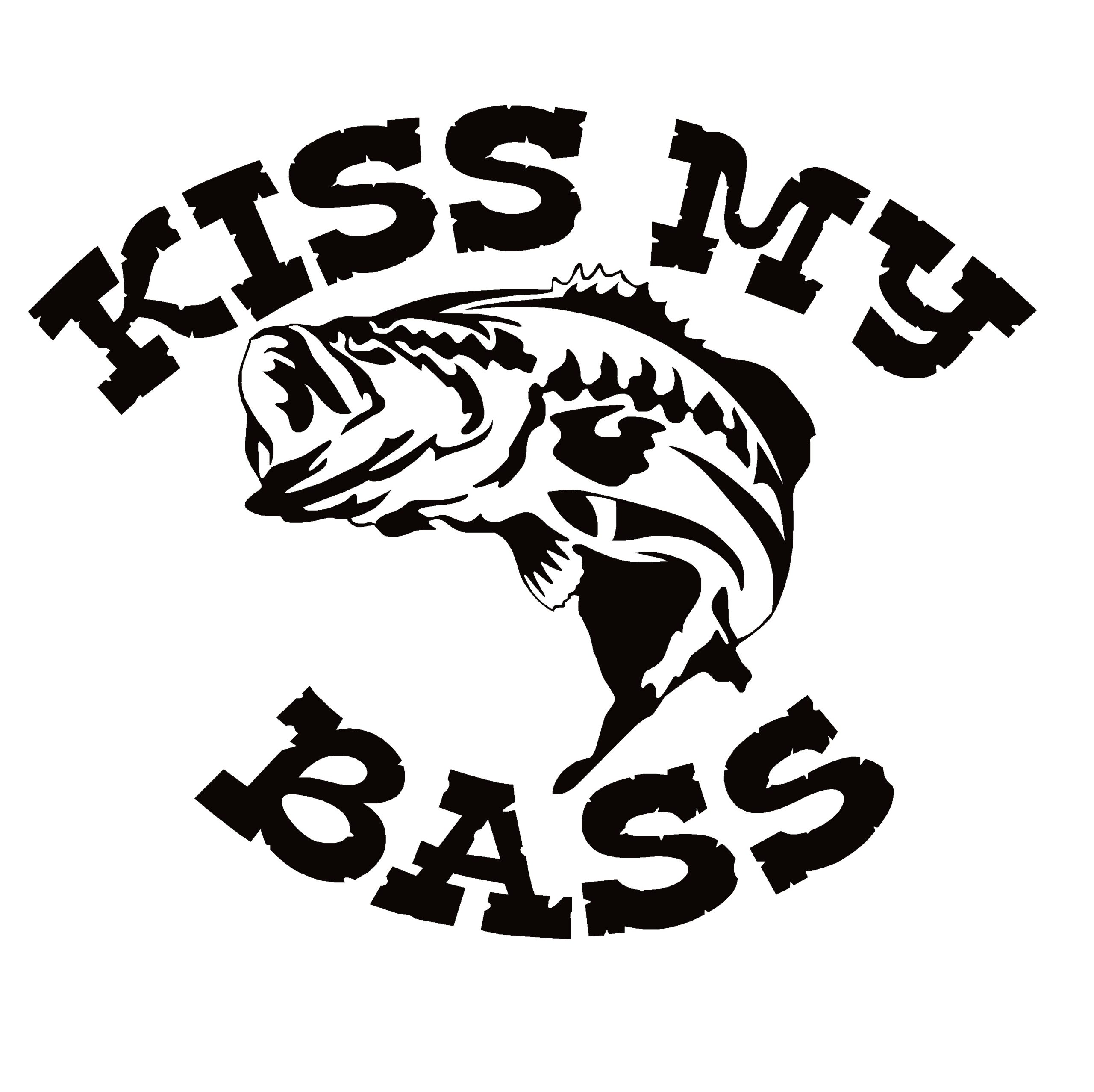 Kiss My Bass, Large Mouth, Bass Decal – Fishing Decal – 7045
