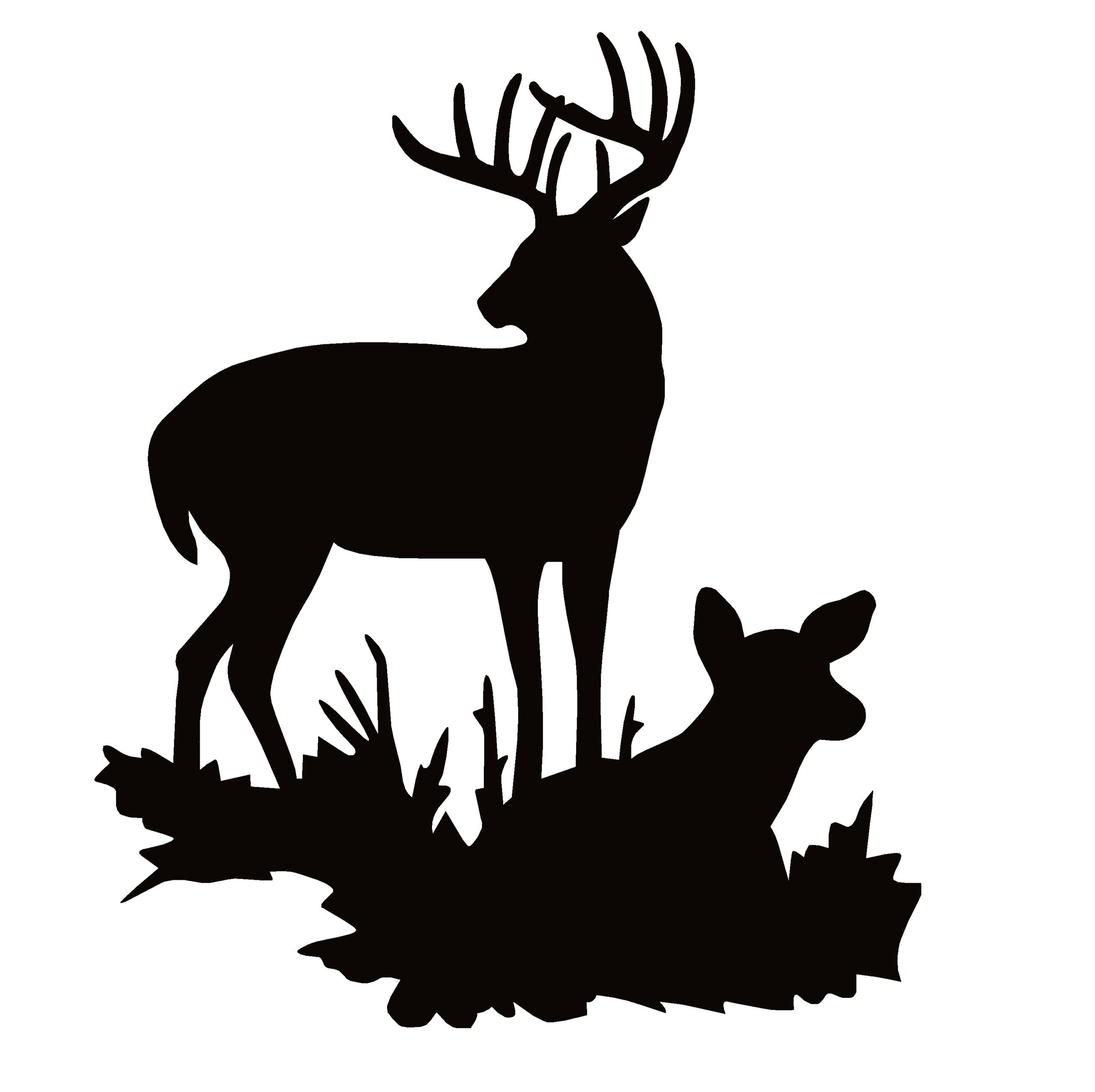 Standing Buck, Bedded Doe, Deer Hunting Decal Sticker – 7125