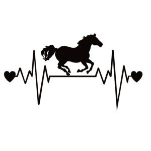 Horse Running, Heartbeat, Lifeline Decal – Lifeline Sticker – 7308