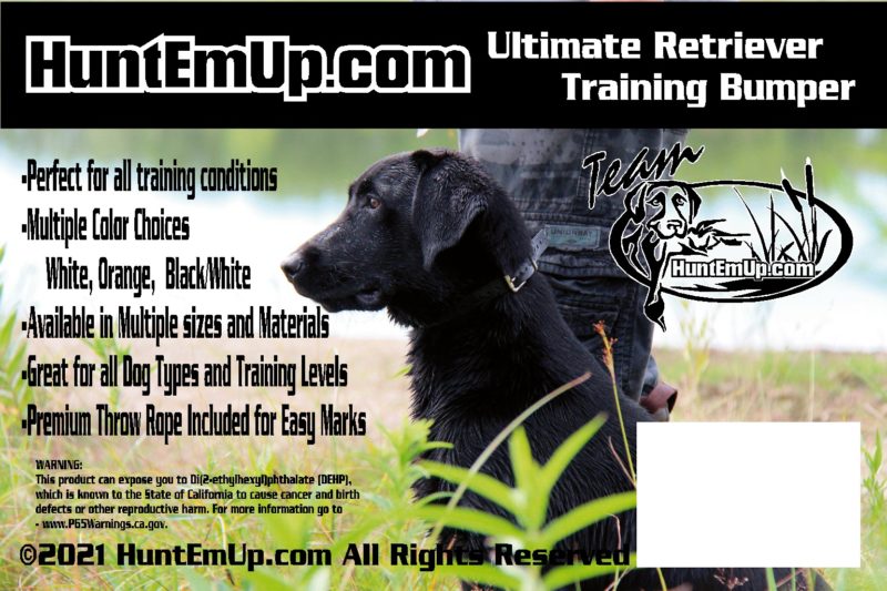 The HuntEmUp 2" Plastic Dog Training Bumper w/Valve - HuntEmUp 2" Plastic Dog Training Dummy